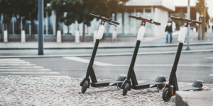 Row Of Electric Scooters